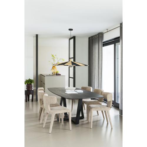 WOOOD eettafel deens doorgaande lamel Tablo - Eiken - Mystic Brown - 220x100 - vtwonen shop