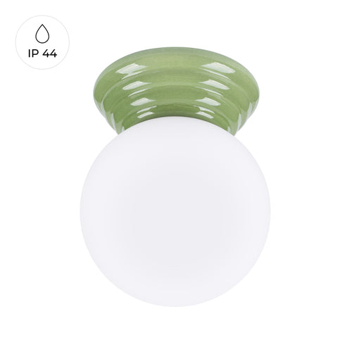 Sollux Lighting Plafondlamp ZORI groen IP44 - 12x16x12cm
