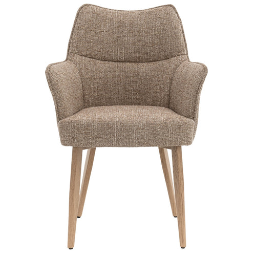 DÉJA Living Eetkamerstoel Zayn - Taupe/Naturel - Zithoogte 47cm - Set van 2 - vtwonen shop