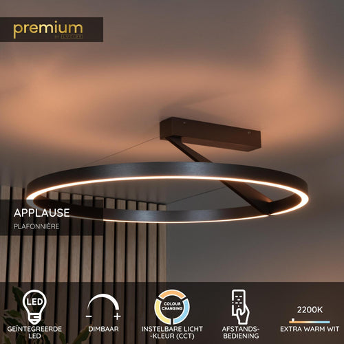 Lucide plafonnière APPLAUSE - Geïntegreerde LED - Grijs ijzer