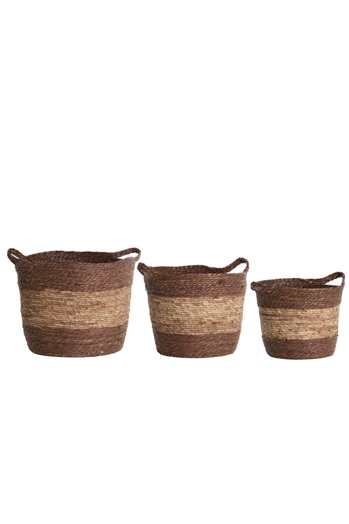 Light & Living mand KILKEE - Ø40x40cm - bruin - Set van 3