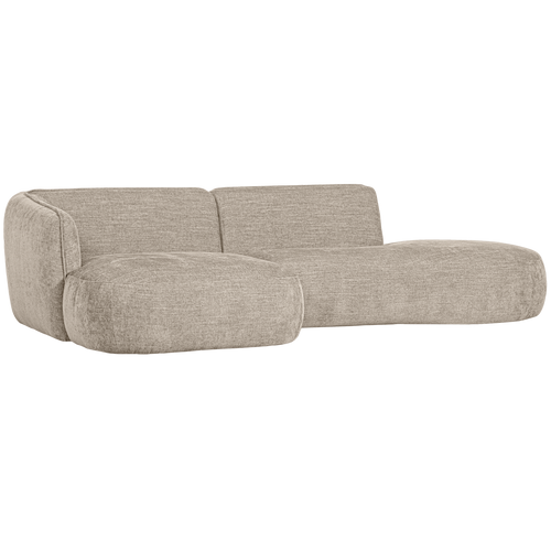 WOOOD chaise longue Polly - Polyester - Zand - 71x258x150/105 - vtwonen shop