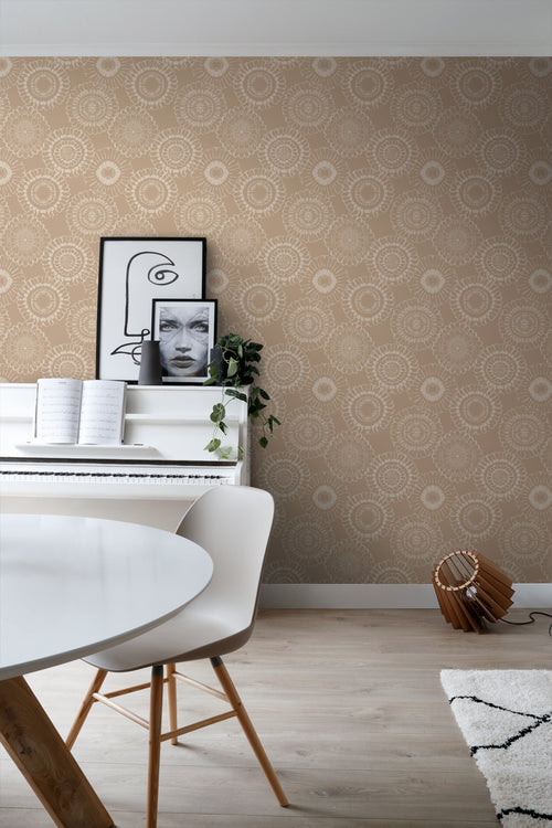 ESTAhome behang bloemen donker beige - 50 x 900 cm - 139823 - vtwonen shop