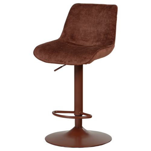 WOOOD barstoel in hoogte verstelbaar Marten - Chenille - Kastanjebruin - 110x45x50