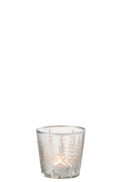 J-Line windlicht Chloe - glas - transparant/zilver - small - 2 stuks - vtwonen shop