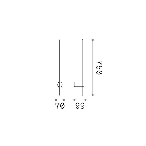Ideal Lux ESSENCE Geïntegreerde LED-wandlamp van messing, 1350lm, 3000K