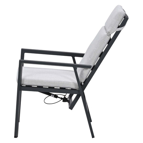 Garden Impressions Kasper tuinstoel verstelbaar donker grijs - 4 stuks