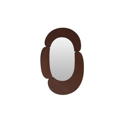 Tikamoon Ovale spiegel in donker mindihout 75 x 115 cm - Bruin - vtwonen shop