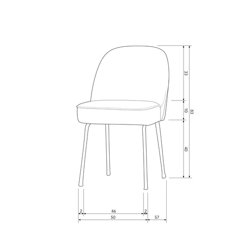 WOOOD eetkamerstoelen Vogue - Leer - Zwart - Set van 6