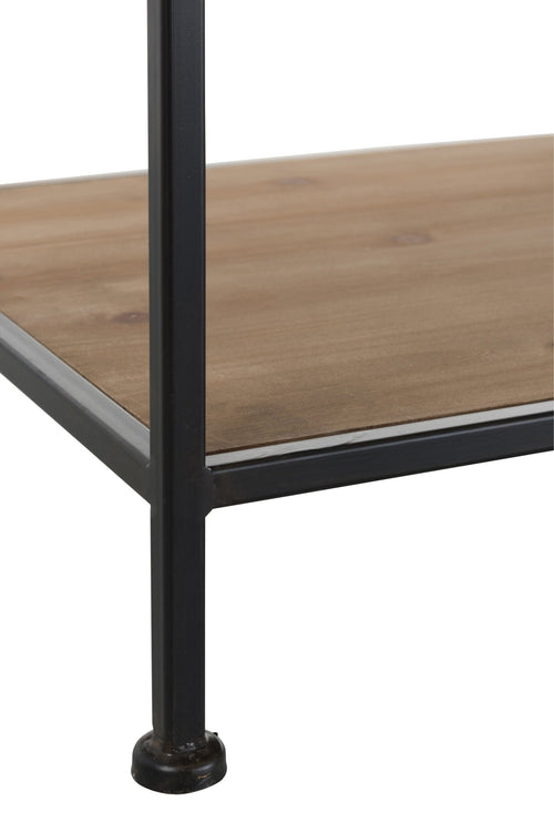J-Line rek Textiel - metaaal/hout - zwart/naturel