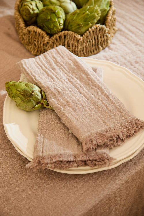 Calma House Servet (set van 2 stuks) Layer2 - Steenkleur - 45x45