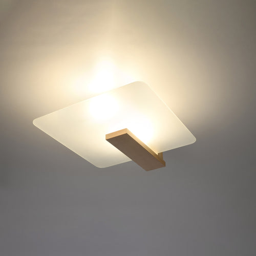 Sollux Lighting Plafondlamp LAPPO natuurlijk hout - 40x14x47,5cm