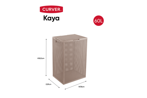 Curver Kaya Wasmand met deksel - 60L - Taupe