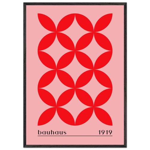 Artfulprints Poster met Lijst Bauhaus - 1919   - 70x100 cm - Rood