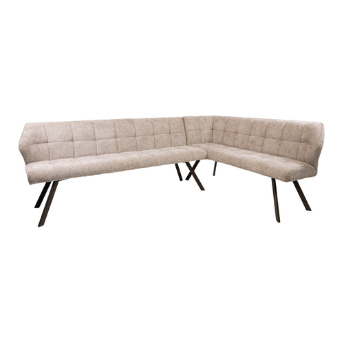 Giga Living Hoekbank Raster - Zand/Bruin Rechts - 230x150x80cm