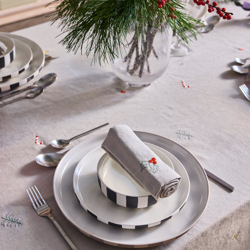 OYOY Tafelkleed Kerst vierkant 160 x 160 cm – Beige katoen