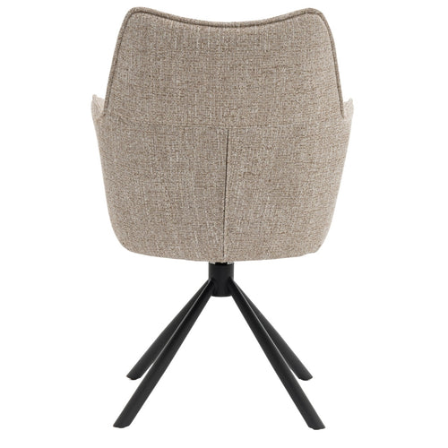 DÉJA Living Eetkamerstoel Zayn - Beige/Zwart - Draaibaar - Set van 2