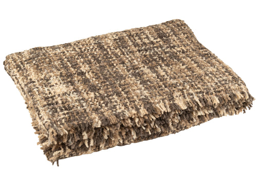 J-Line plaid Tweed - katoen - bruin/beige - 180 x 130 cm - vtwonen shop