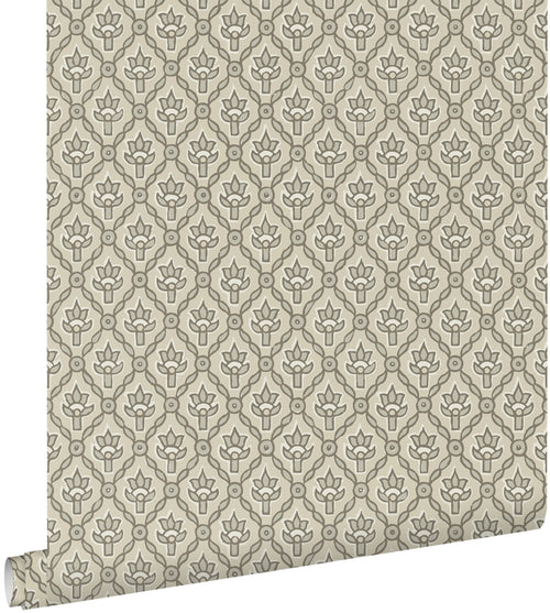 ESTAhome behang vintage bloemen grijs - 50 x 900 cm - 132012