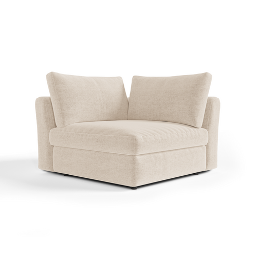 Sia Home - Hoekmodule NEST - Zacht aanvoelende geweven stof - Beige - 107cm