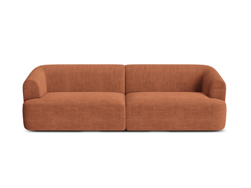 Cosmopolitan Design Modulaire bank Campi 4-zits, ribfluwelen terracotta - 90x255x70cm
