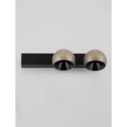 Nova Luce LUSA Dubbele plafondspot in champagne goud, zwart, Triac dimbaar, LED 21W 1540lm 3000K