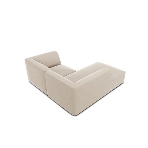 Cosmopolitan Design - Modulaire hoekbank links Siena 3-zits, flueel beige - 180x186x69cm