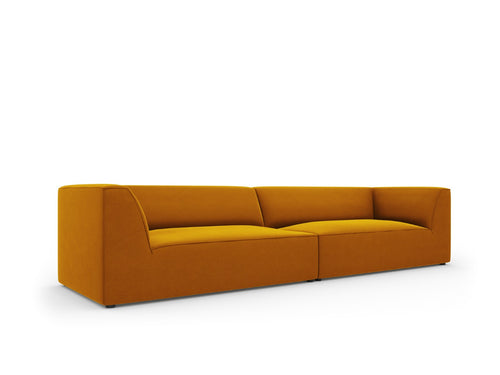 Micadoni Bank Ruby 4-zits, flueel, geel - 93x302x69cm