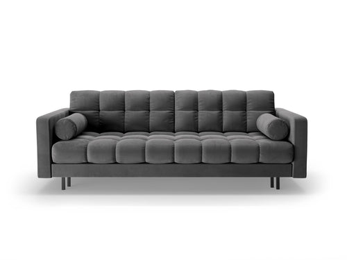 Cosmopolitan Design Slaapbank met opbergdoos Bali 3-zits, flueel grijs - 84x222x105cm
