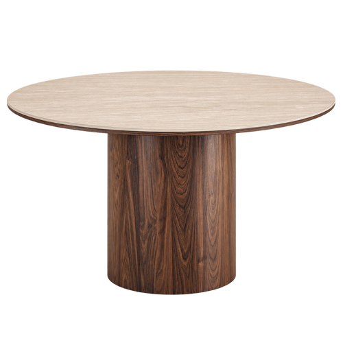 Artichok Dana houten eettafel met keramiek blad donkerbruin - Ø120 x 75 cm