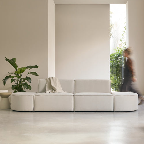 Tikamoon Modulaire bank in beige stof, 2-zit - Beige