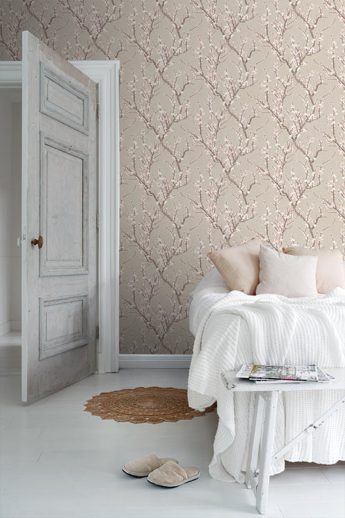 Sanders & Sanders behang bloesemtak beige en wit - 53 cm x 10 m - 640177 - vtwonen shop