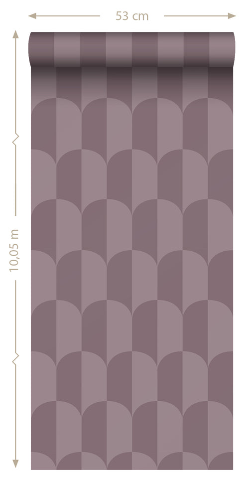ESTAhome behang art deco bogen paars - 50 x 900 cm - 131234