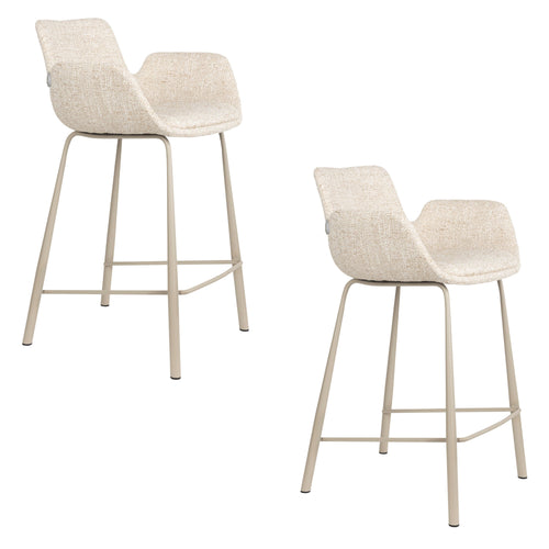 Zuiver Brit Barkrukken Beige - Set van 2