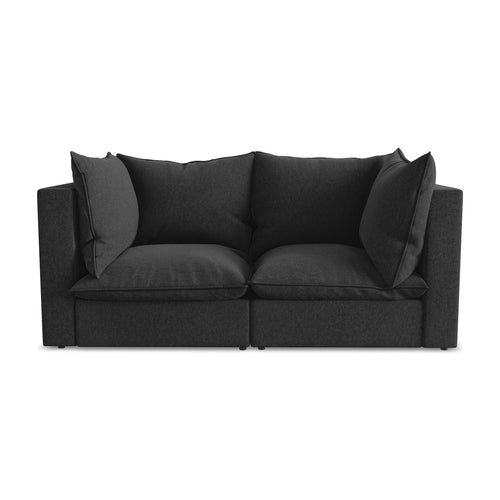 LaMiaSofa Tweezits modulaire bank Ravenna - velours - zwart - 180x90x77