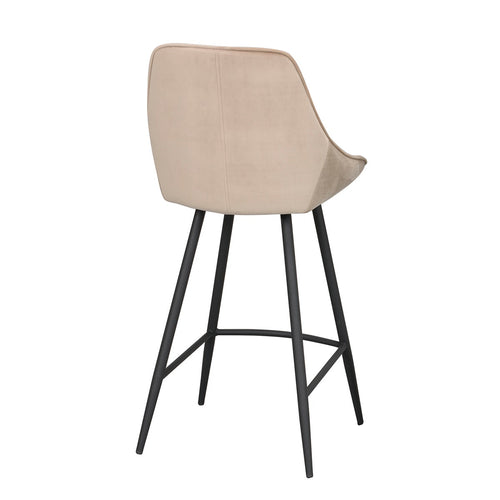 Rowico Home Sierra velvet barkruk beige - 67 cm - vtwonen shop