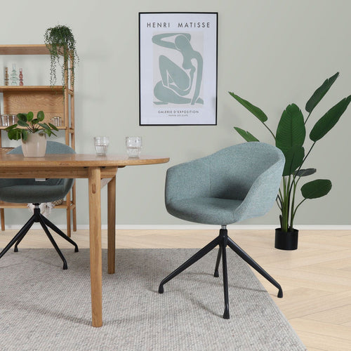 Nolon Nola-Otis Draaibare Eetkamerstoelen Set - Zacht Groen - Zwart - vtwonen shop