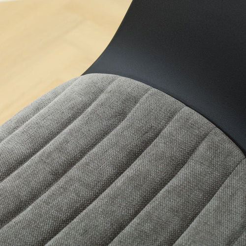 Nolon Nout-Liz eetkamerstoel zwart met zeegrijs zitkussen - wit onderstel