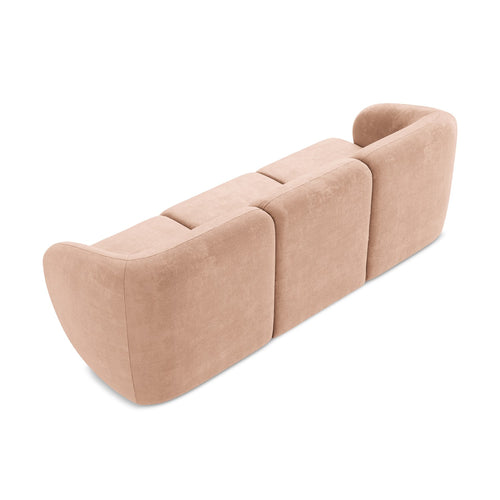 LaMiaSofa 3-zits bank Cervo - chenille stof - perzik - 244x94x75