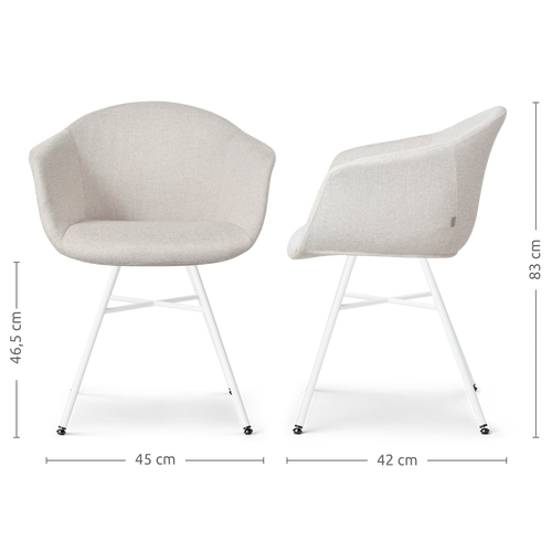 Nolon Noa-Otis Eetkamerstoelen Set van 2 - Beige - Witte Poten - vtwonen shop