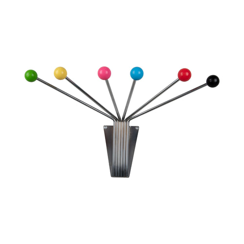 Present Time kapstok Neptune Chrome w. Coloured Balls Large - multicolor - 52x22x11.5cm - vtwonen shop