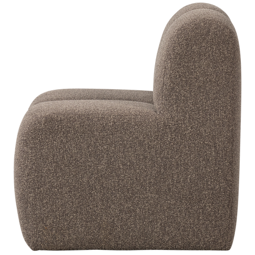 WOOOD eetbankje 84cm met rugleuning Mojo - Bouclé - Bruin Melange - vtwonen shop