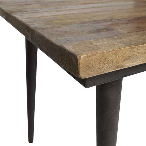 BePureHome tafel Guild - Hout/Metaal - Naturel/Zwart - 77x180x90 - vtwonen shop