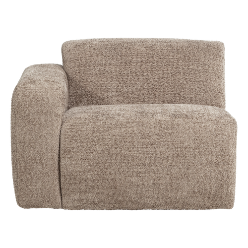 WOOOD 1-zits bank arm links Mojo Base - Wollig - Donkerzand - 74x105x97