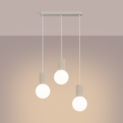 Sollux Lighting Hanglamp HALO 3L beige - 40x6x120cm