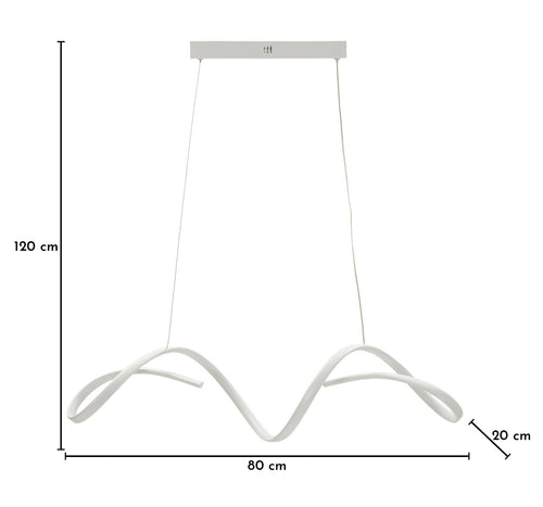 Mauro Ferretti led-hanglamp - 80x20x120 cm - wit