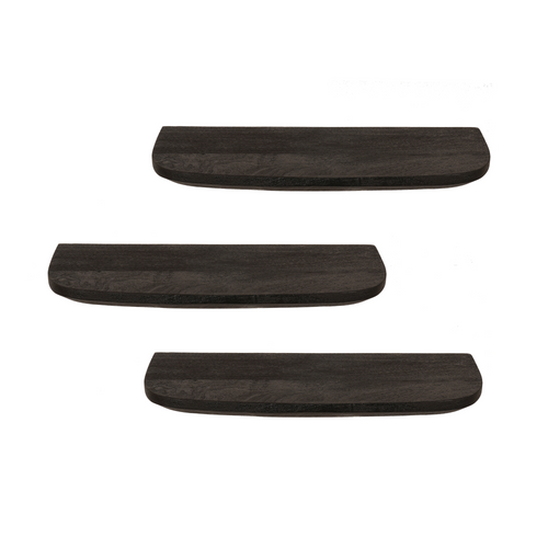 StarFurn Wandplank Gusta - Zwart Hout - Set van 3 - 60x20x15cm
