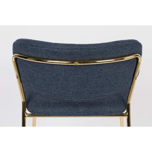 Housecraft Living Jolien Barkrukken rugleuning 65 cm Goud/ Donkerblauw - Set van 2