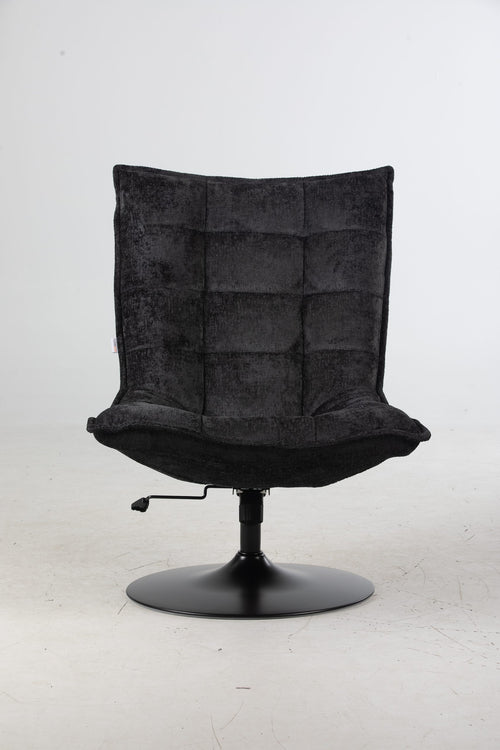 FurniLux Fauteuil Sam Black van  - Stof - Met en ronde voet - Verstelbaar en draaibaar - 100% polyester - 76 x 81 x 109cm - vtwonen shop