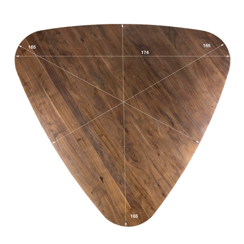 Giga Meubel Eettafel Arcadia - Driehoek Acaciahout Donkerbruin - 165cm - Landelijk